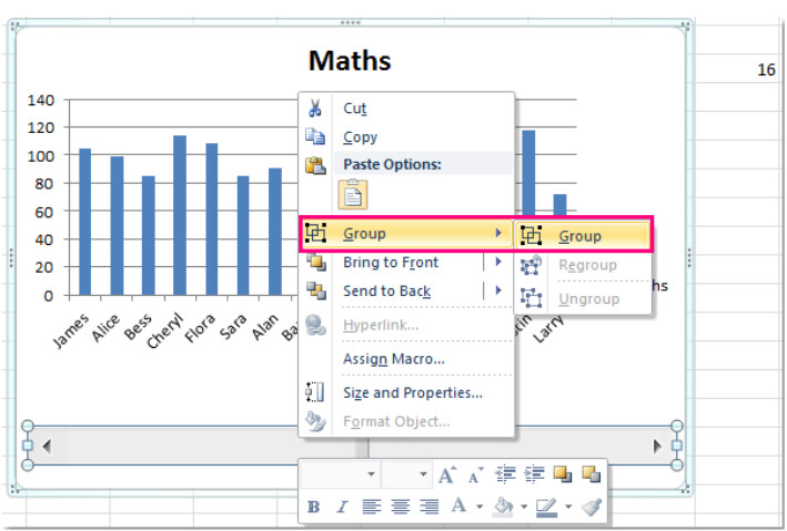 Group thanh cuộn với biểu đồ